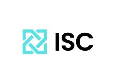ISC logo with teal geometric icon and black text on white background