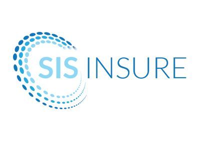 The sis insure logo is a blue circle with dots in it.