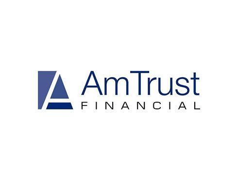 AmTrust Financial logo in blue and gray on a white background