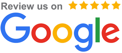 A google logo that says `` review us on google ''