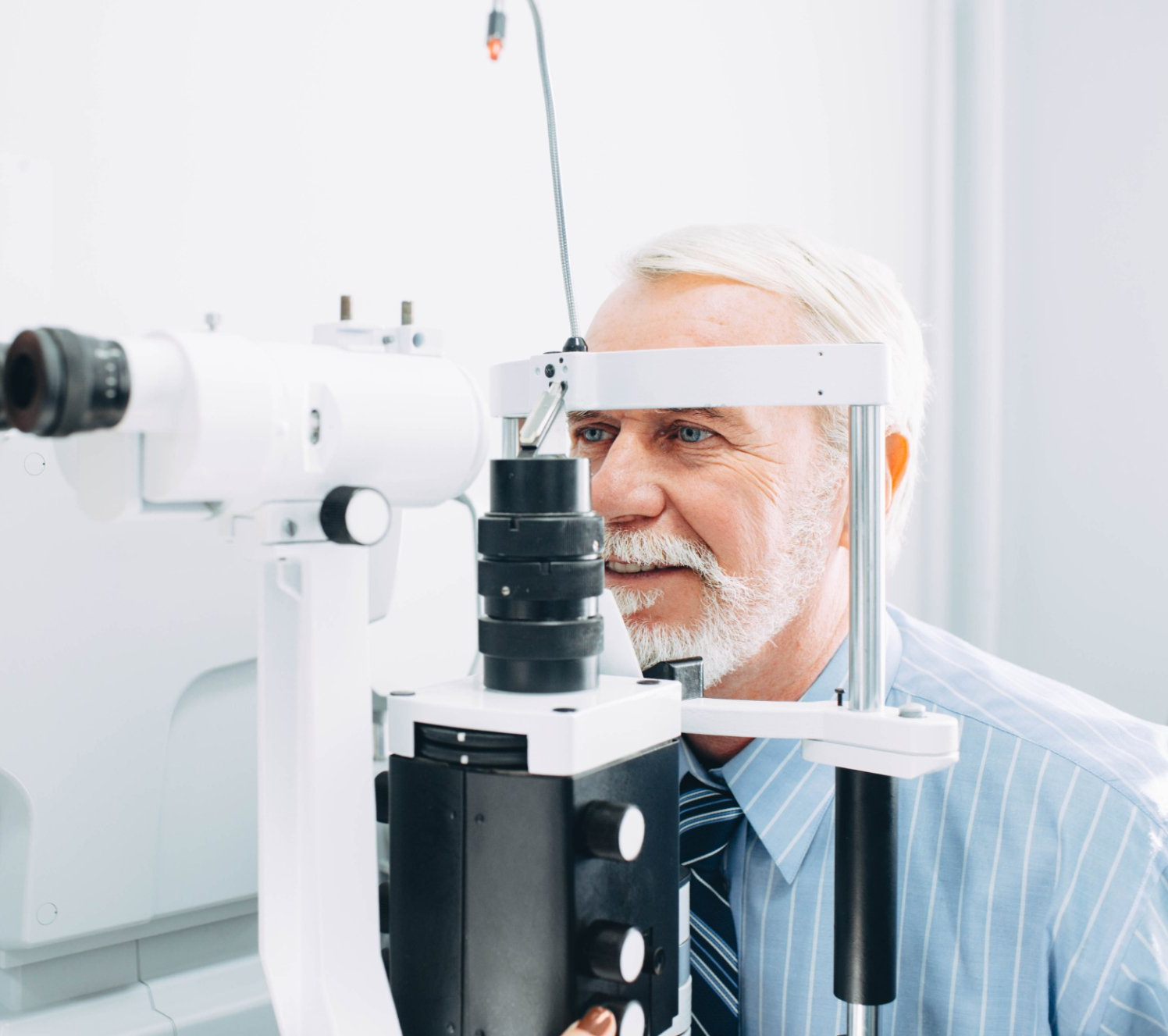 senior man receiving routine eye exam at Eye Associates of North Jersey