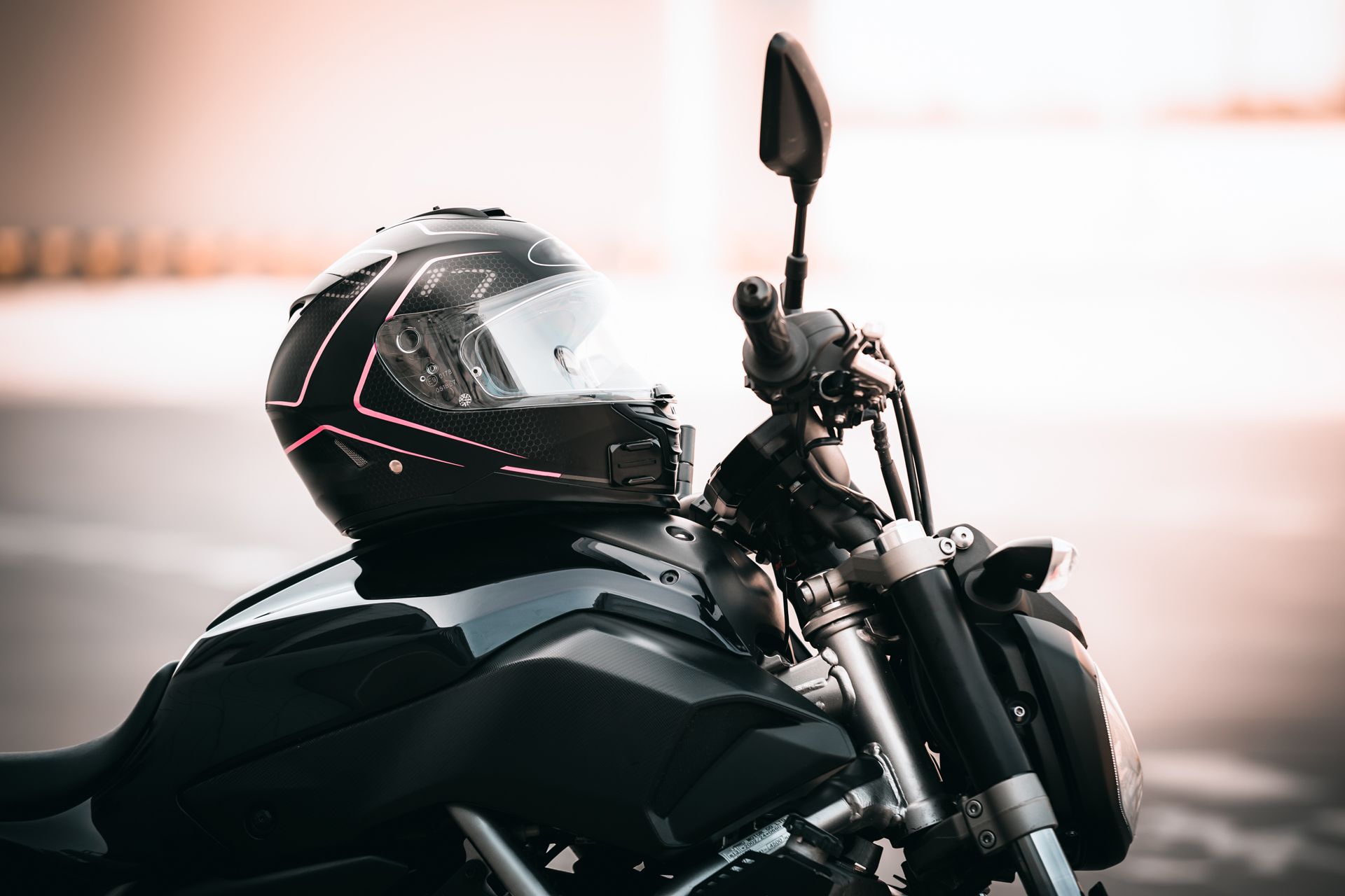 Helmet on a Motorcycle Tank
