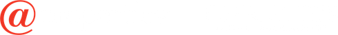 Red “@” symbol on a white background