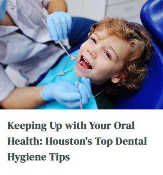 Child in dental chair receiving care; caption reads