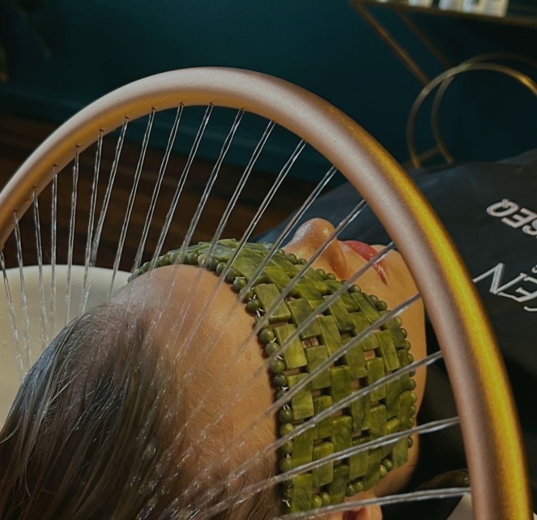 Close-up of a Person in Japanese Head Spa Treatment — Air Hair Studio in Toowoomba City, QLD
