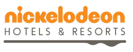 Logotipo de Nickelodeon Hotels & Resorts en naranja y gris con un subrayado ondulado
