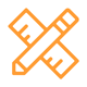 Logotipo geométrico naranja que parece estar formado por barras diagonales entrelazadas sobre un fondo blanco