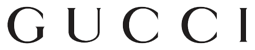 Logotipo de GUCCI en letras serif negras sobre fondo blanco