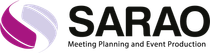 Logotipo de SARAO con un icono de espiral morada y el eslogan «Programa de mentoría y colaboración»