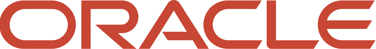 Logotipo de Oracle en rojo anaranjado sobre fondo blanco