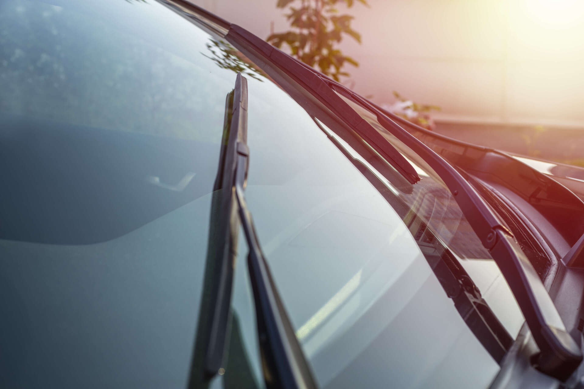 interior perspective of a moist windshield