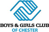 The Boys & Girls Club of Chester logo, featuring a blue abstract hand-shape icon above the organization's name in text.