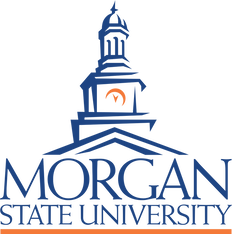 The Morgan State University logo, featuring a blue academic building icon above the text "MORGAN STATE UNIVERSITY."