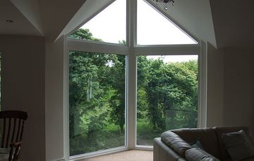 empty room with glass windows