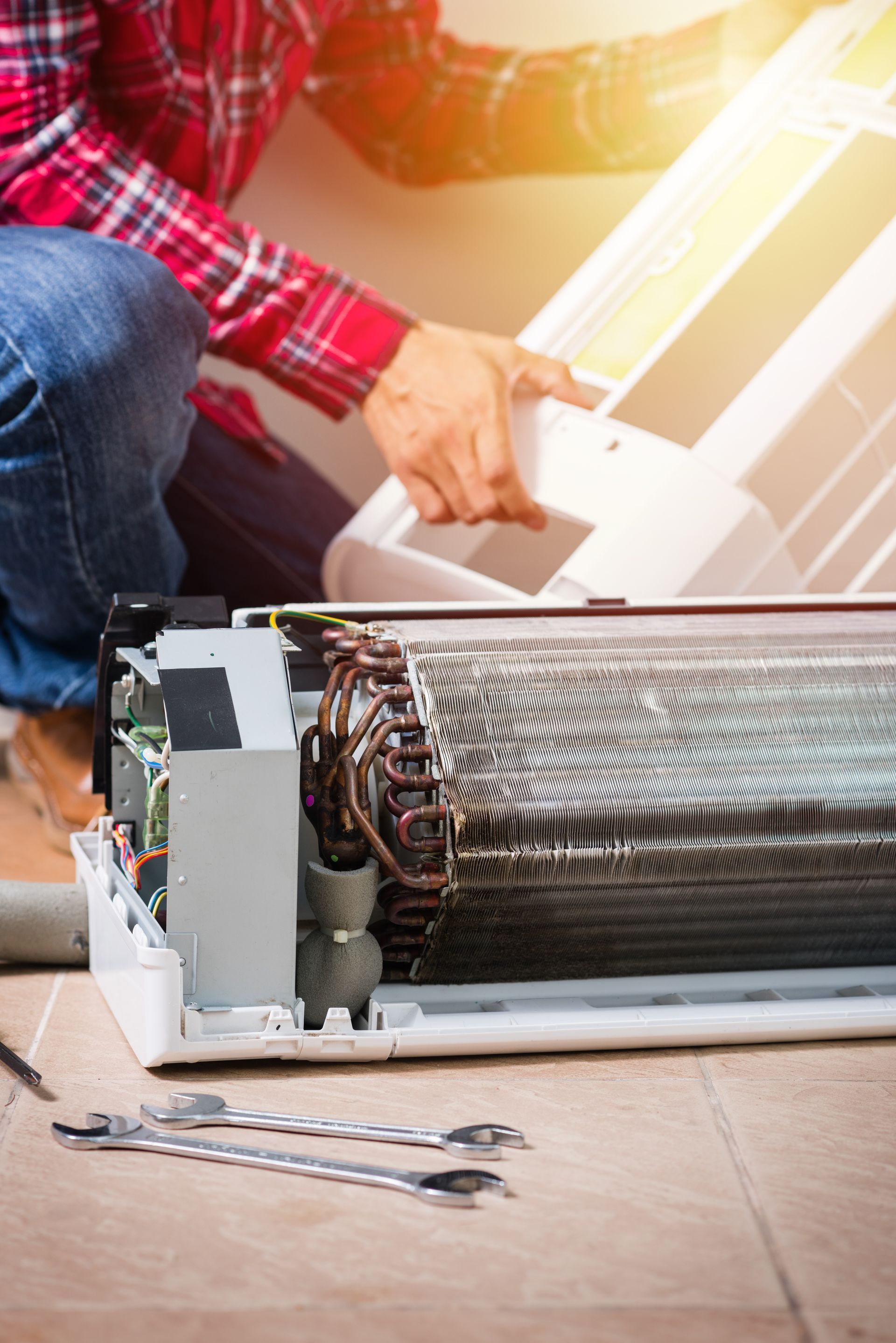 repairing the air conditioner 