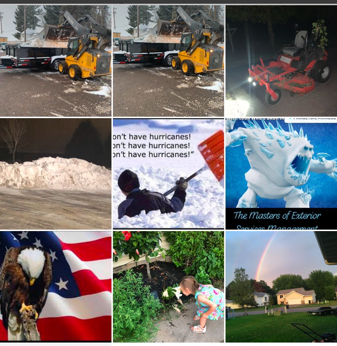A collage of images includes a picture of an eagle