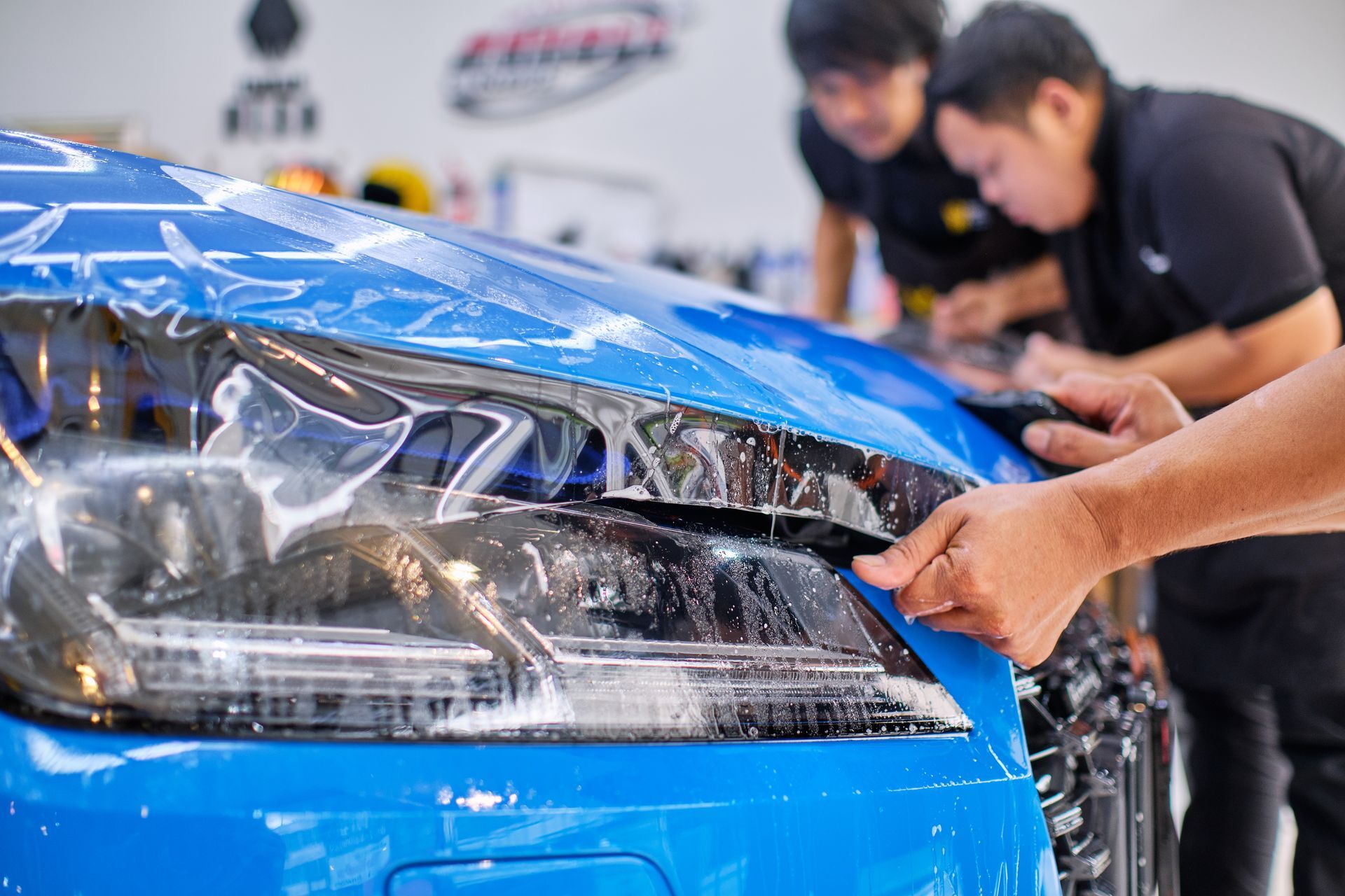 paint protection film blue car