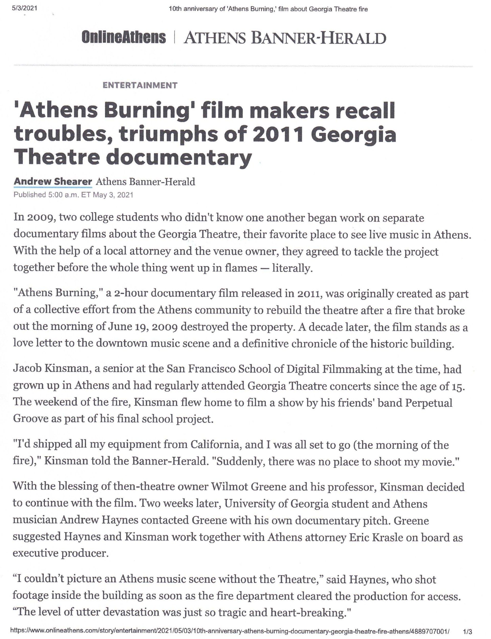 Athens Article Part 1 — Watkinsville, GA — Law Offices Of Eric K. Krasle And Associates, P.C.