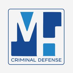Blue "MH" logo in a white square, "CRIMINAL DEFENSE" below.