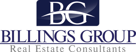 Billings Group Real Estate Consultants logo in blue and white