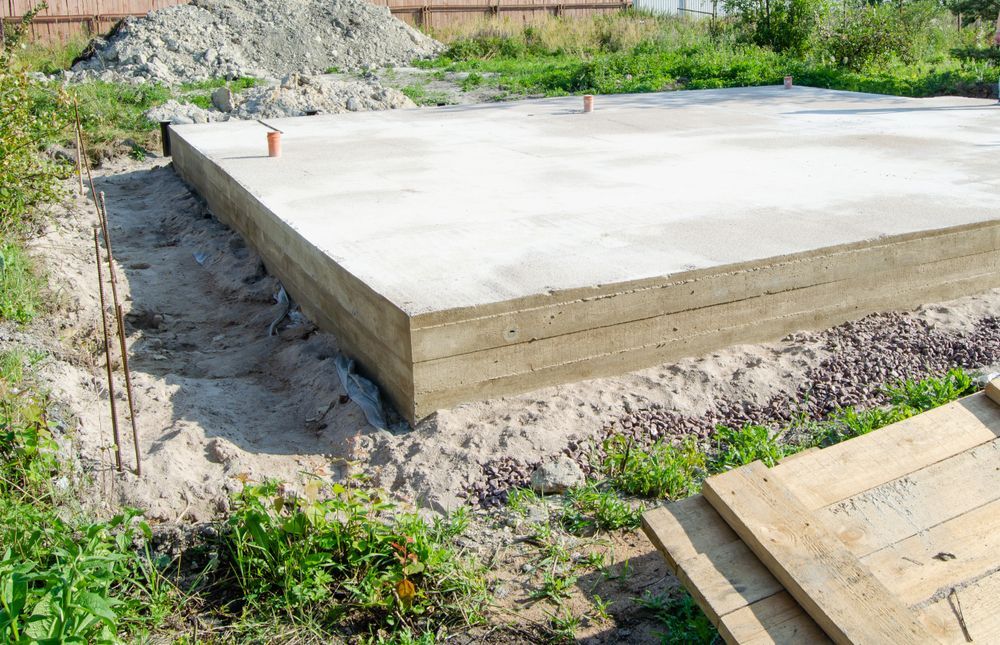 Concrete Foundation for a Building in a Construction Site — DPC Decorative Patterned Concrete in Sunrise Beach, QLD