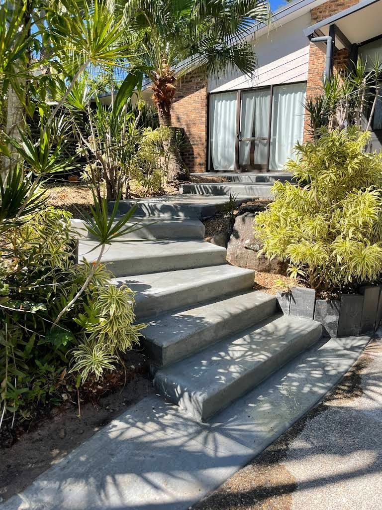Concrete Steps Leading Up to a House With Plants on Either Side — DPC Decorative Patterned Concrete in Nambour, QLD