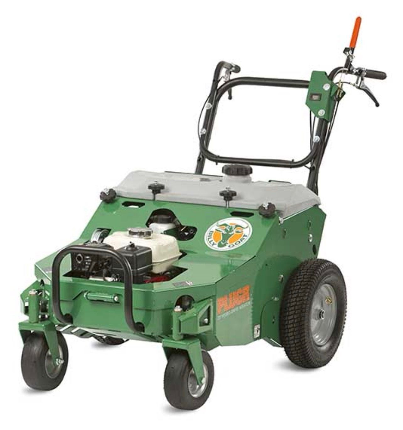 Green Commercial Lawn Mower With Four Wheels — Environment Restoration Solutions in Waterview Heights, NSW