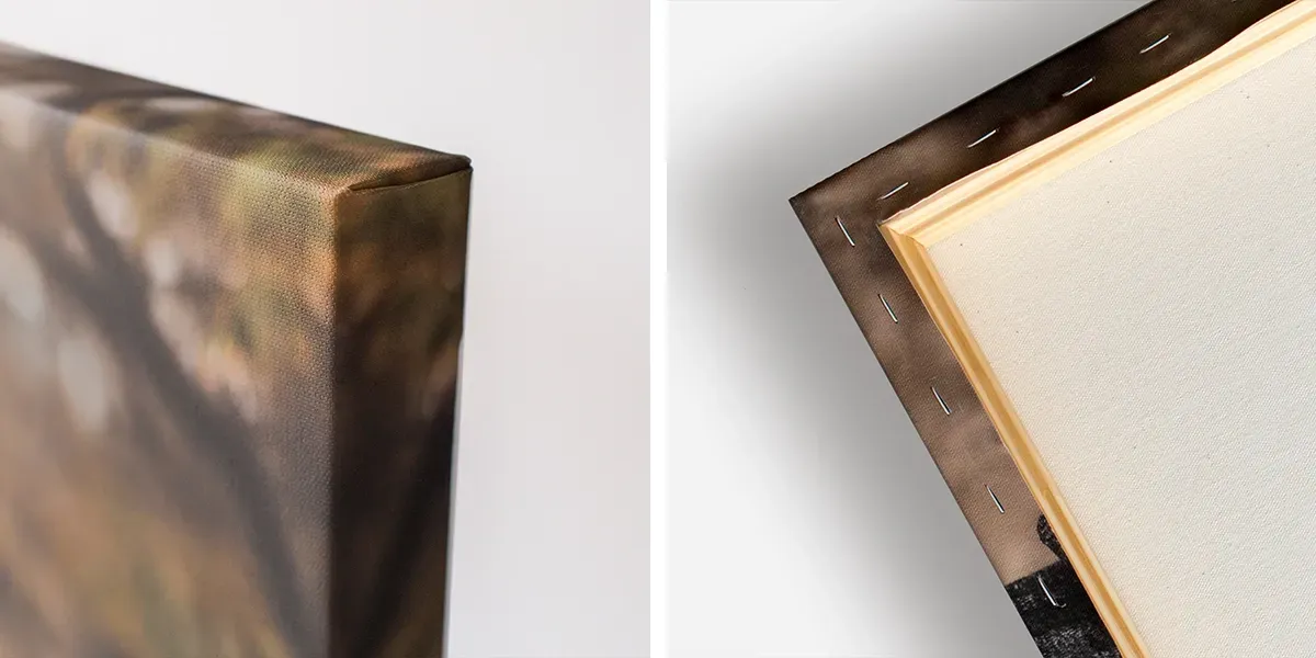 Custom wrapped canvas made with genuine pine wood bars