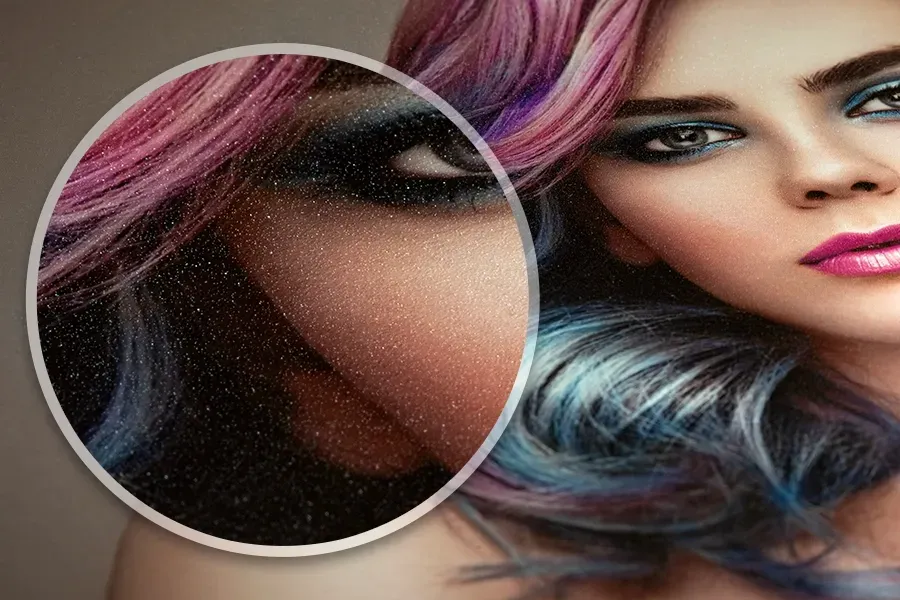 A close-up of the Fujicolor luster paper finish.