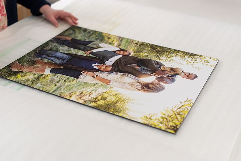 A close of up a large photo print.