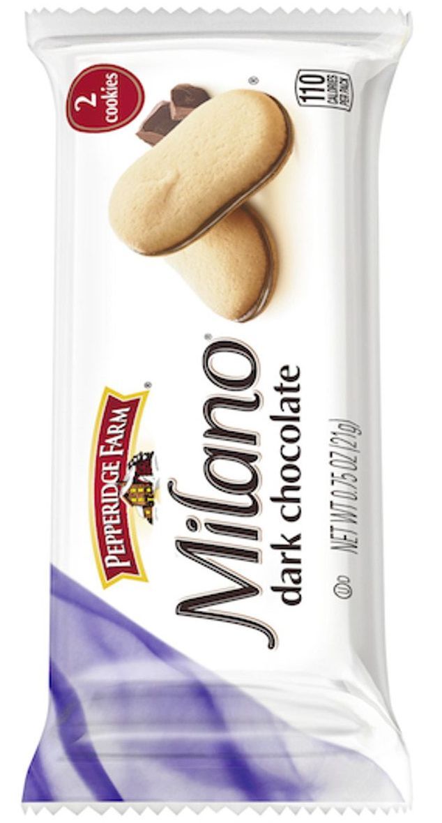 A package of milano dark chocolate cookies