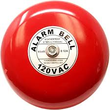 Une sonnette d'alarme rouge sur fond blanc.