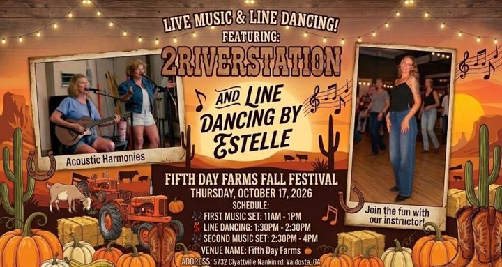 Live Music and Line Dancing Oct 17th at Fifth Day Farms