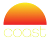 A yellow logo for Coast Cafe Worthing