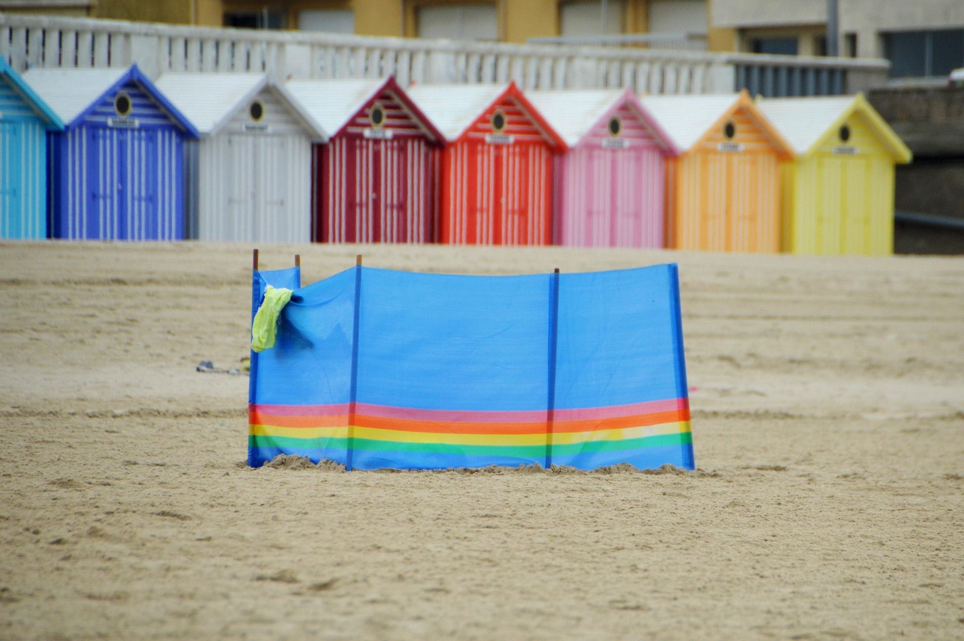 Cabine de plage sur la Côte d'Opale
