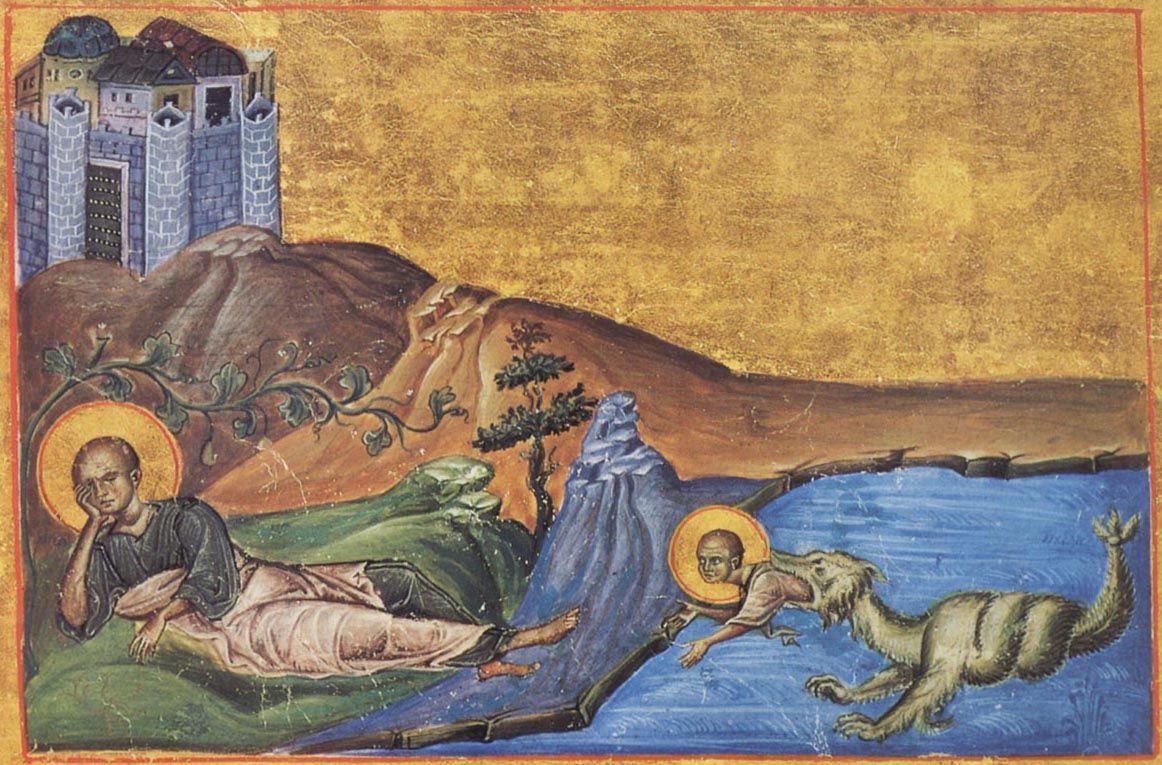 Miniature from the Menologion of Basil II (Vat. Gr. 1613, page 59), made in Constantinople, 976–1025