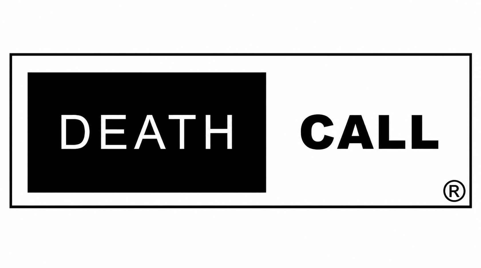Black-and-white “DEATH CALL” logo with “DEATH” in a black box and “CALL” beside it.