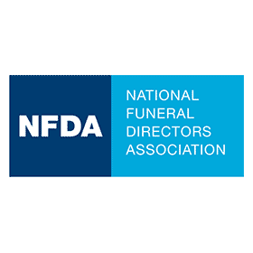 NFDA logo in navy and teal with “National Funeral Directors Association” text