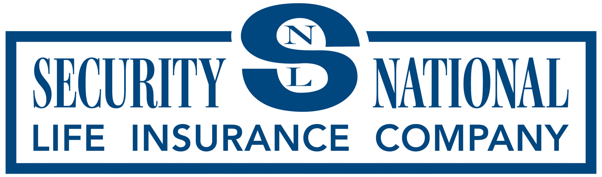 Security National logo with blue text and three blue company icons on a white background