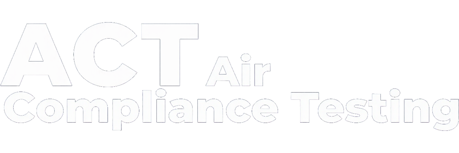 ACT logo with the words “Air Compliance Testing” in white text on a light background
