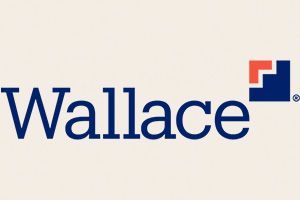 Wallace logo with blue text and a red-and-blue square icon