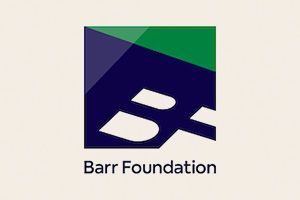 Barr Foundation logo with stylized purple and green “B” emblem and text below
