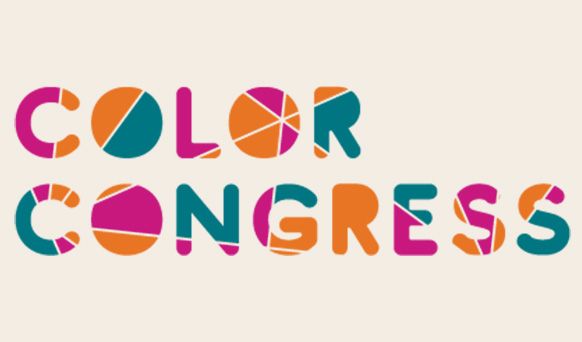 Color Congress text in colorful geometric letters on a light background