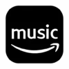Amazon Music logo: white “music” text and smile arrow on a black rounded-square icon
