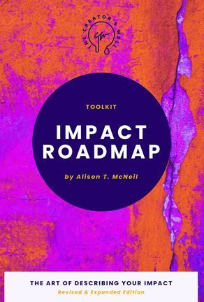 Purple and orange book cover titled “Toolkit Impact Roadmap” by Alison T. McNeill