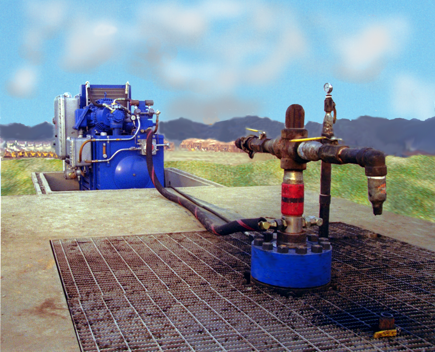 Explosion-proof Hydraulic Power Unit with Below Ground HRP Cylinder in Southern California, circa ~1997 (Unocal).