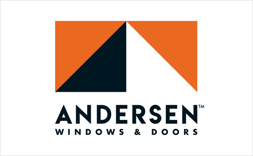 Andersen Windows & Doors logo with orange and dark navy geometric roof icon