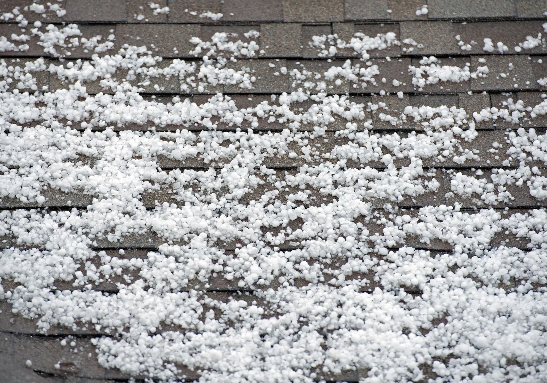 Hail damage on a roof