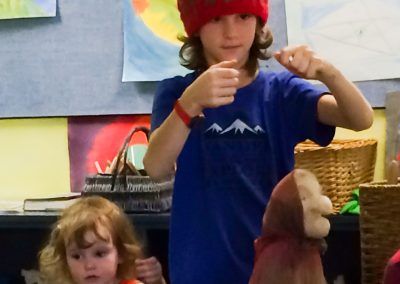 Puppet Workshop image of boy with puppet