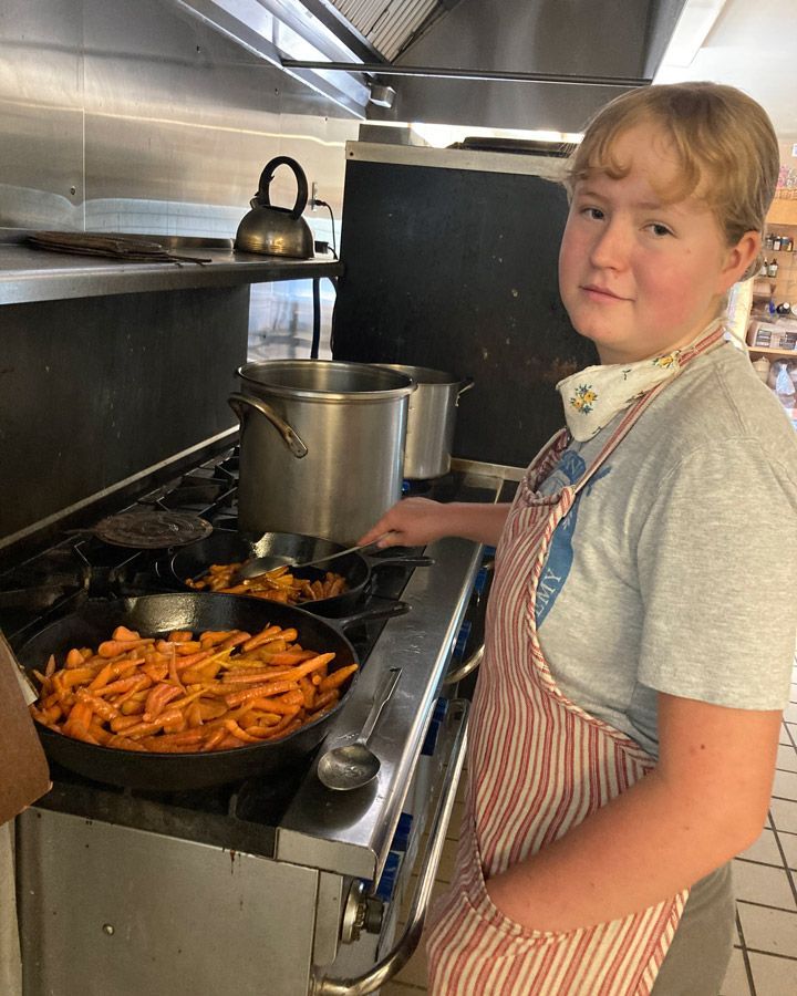 Prepping food at the stove